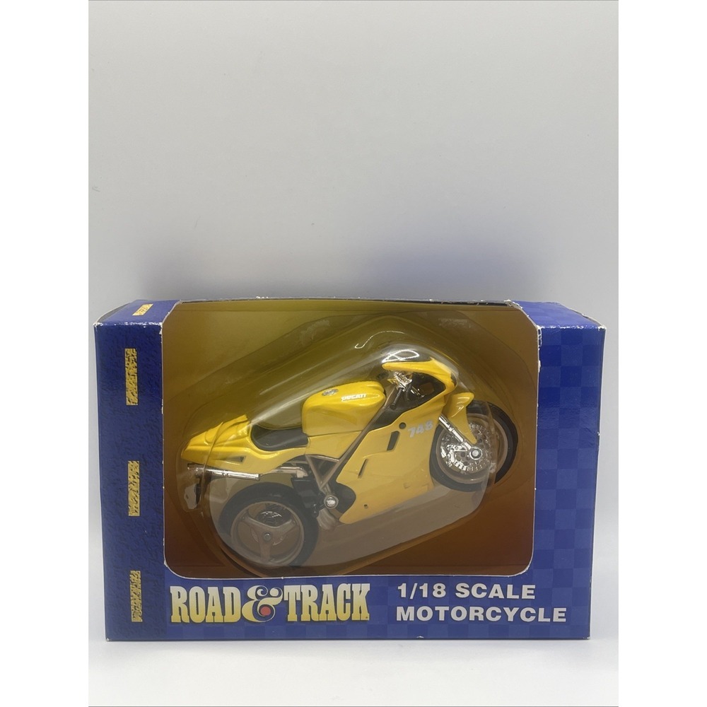 MAISTO ROAD & TRACK 1/18 SCALE DIECAST MOTORCYCLE DUCATI 748 YELLOW NEW 31026